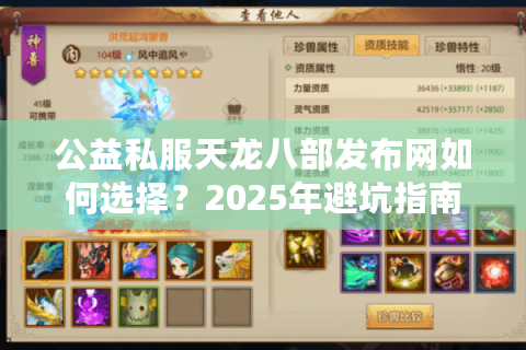公益私服天龙八部发布网如何选择？2025年避坑指南