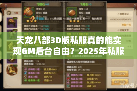 天龙八部3D版私服真的能实现GM后台自由?2025年私服技术内幕曝光 天龙八部3D版私服真的能实现GM后台自由?2025年私服技术内幕曝光