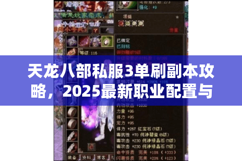 天龙八部私服3单刷副本攻略,2025最新职业配置与通关技巧 天龙八部私服3单刷副本攻略,2025最新职业配置与通关技巧