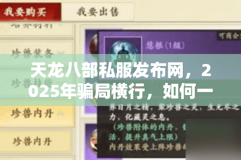 天龙八部私服发布网，2025年骗局横行，如何一键锁定真神服？