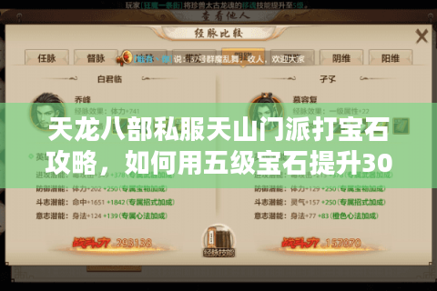 天龙八部私服天山门派打宝石攻略,如何用五级宝石提升30%输出? 天龙八部私服天山门派打宝石攻略,如何用五级宝石提升30%输出?
