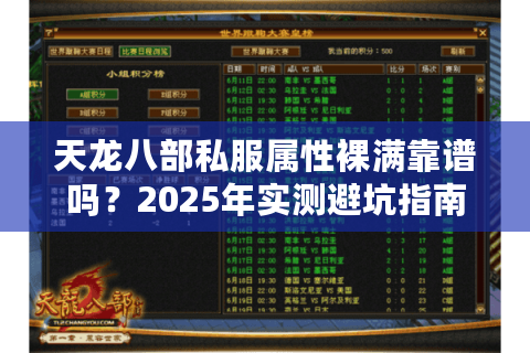 天龙八部私服属性裸满靠谱吗?2025年实测避坑指南 天龙八部私服属性裸满靠谱吗?2025年实测避坑指南