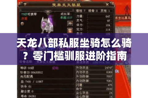 天龙八部私服坐骑怎么骑?零门槛驯服进阶指南 天龙八部私服坐骑怎么骑?零门槛驯服进阶指南