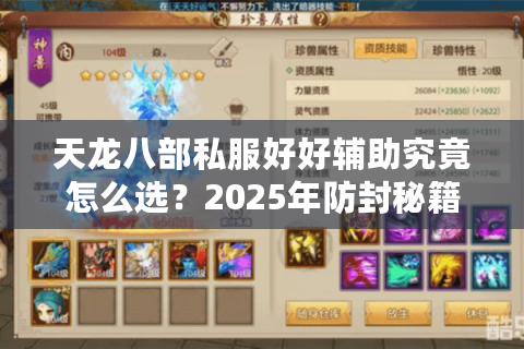 天龙八部私服好好辅助究竟怎么选？2025年防封秘籍大公开