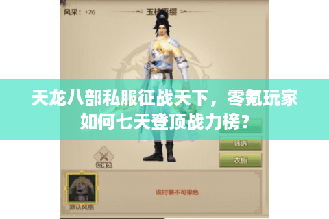 天龙八部私服征战天下,零氪玩家如何七天登顶战力榜? 天龙八部私服征战天下,零氪玩家如何七天登顶战力榜?