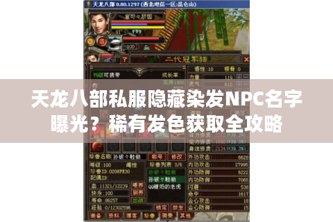 天龙八部私服隐藏染发NPC名字曝光?稀有发色获取全攻略 天龙八部私服隐藏染发NPC名字曝光?稀有发色获取全攻略