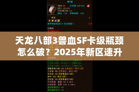 天龙八部3兽血SF卡级瓶颈怎么破？2025年新区速升攻略揭秘