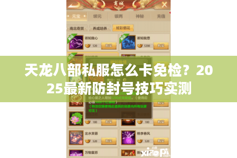 天龙八部私服怎么卡免检?2025最新防封号技巧实测 天龙八部私服怎么卡免检?2025最新防封号技巧实测