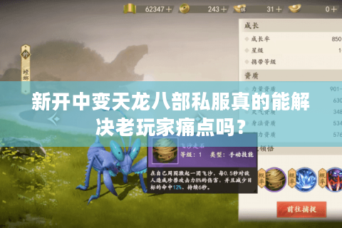 新开中变天龙八部私服真的能解决老玩家痛点吗? 新开中变天龙八部私服真的能解决老玩家痛点吗?