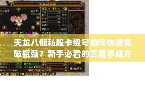 天龙八部私服卡级号如何快速突破瓶颈？新手必看的三套养成方案