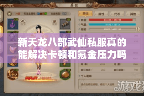 新天龙八部武仙私服真的能解决卡顿和氪金压力吗? 新天龙八部武仙私服真的能解决卡顿和氪金压力吗?