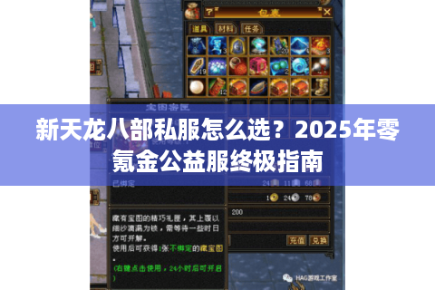 新天龙八部私服怎么选?2025年零氪金公益服终极指南 新天龙八部私服怎么选?2025年零氪金公益服终极指南