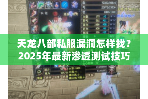 天龙八部私服漏洞怎样找？2025年最新渗透测试技巧揭秘