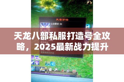 天龙八部私服打造号全攻略,2025最新战力提升路线实测 天龙八部私服打造号全攻略,2025最新战力提升路线实测