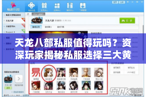 天龙八部私服值得玩吗？资深玩家揭秘私服选择三大黄金法则