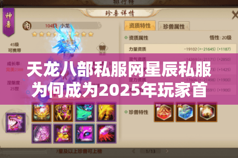 天龙八部私服网星辰私服为何成为2025年玩家首选？真实测评揭秘