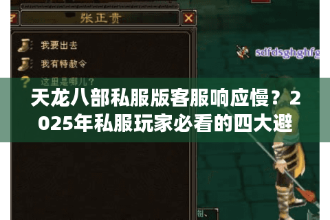 天龙八部私服版客服响应慢?2025年私服玩家必看的四大避坑指南 天龙八部私服版客服响应慢?2025年私服玩家必看的四大避坑指南