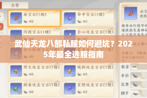 武仙天龙八部私服如何避坑?2025年最全选服指南 武仙天龙八部私服如何避坑?2025年最全选服指南