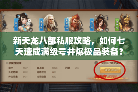 新天龙八部私服攻略,如何七天速成满级号并爆极品装备? 新天龙八部私服攻略,如何七天速成满级号并爆极品装备?