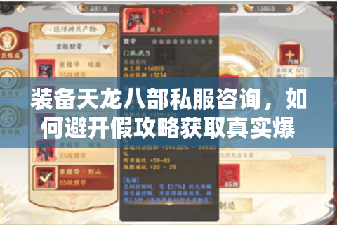 装备天龙八部私服咨询,如何避开假攻略获取真实爆装数据? 装备天龙八部私服咨询,如何避开假攻略获取真实爆装数据?