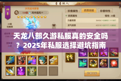 天龙八部久游私服真的安全吗？2025年私服选择避坑指南